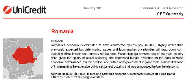 Romania's MACROECONOMIC DATA AND FORECASTS